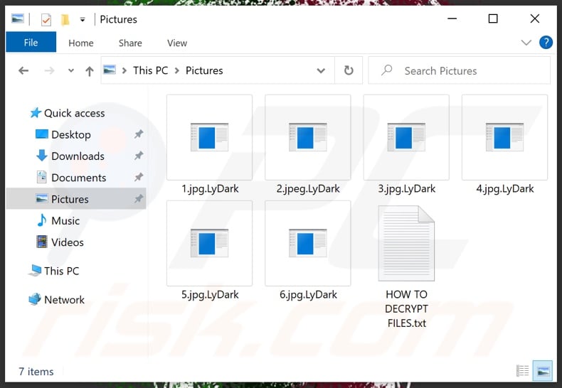 Files encrypted by LyDark ransomware (.LyDark extension)