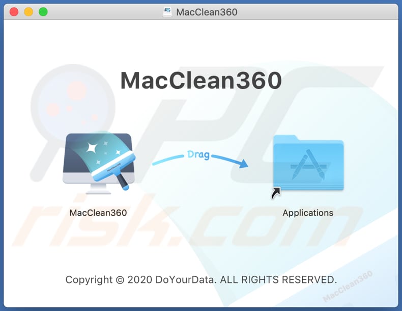 Installation setup of MacClean360 PUA