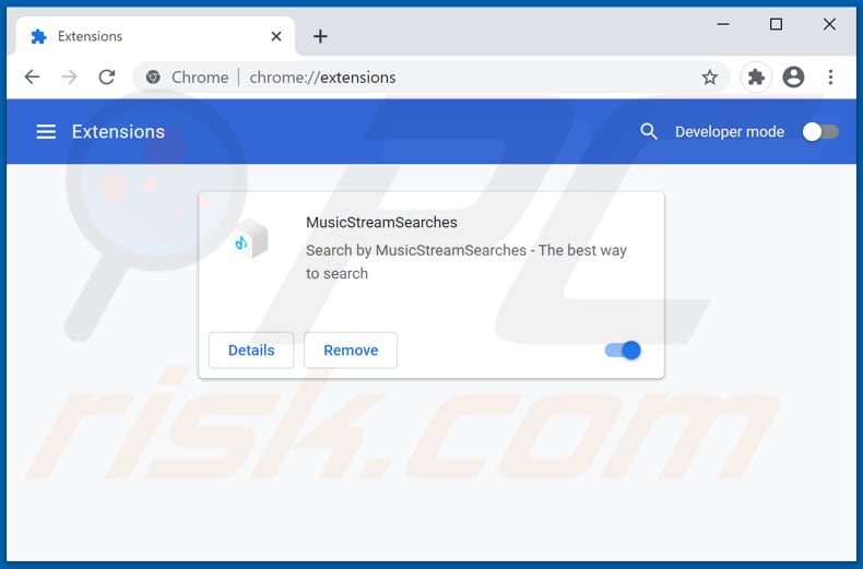 Removing musicstreamsearches.com related Google Chrome extensions