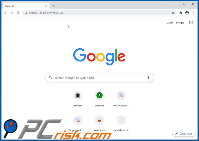 mylucky tab browser hijacker tailsearch.com redirects to bing.com