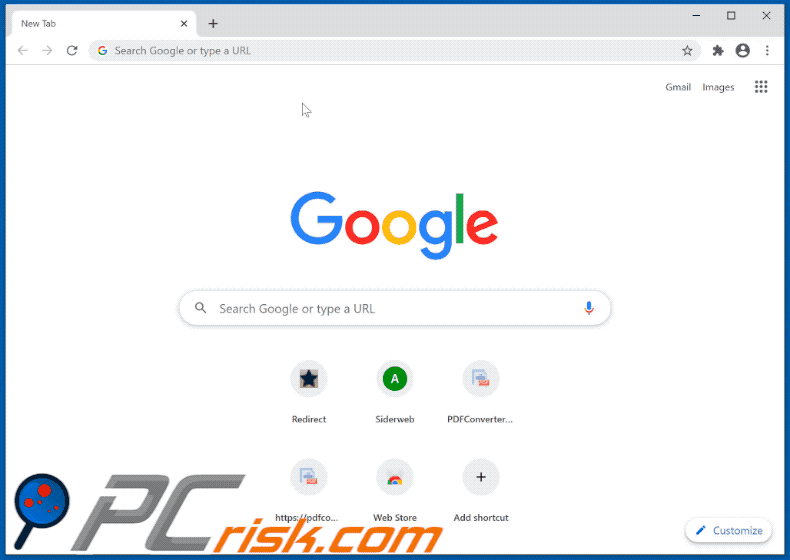 mylucky tab browser hijacker tailsearch.com redirects to google.com