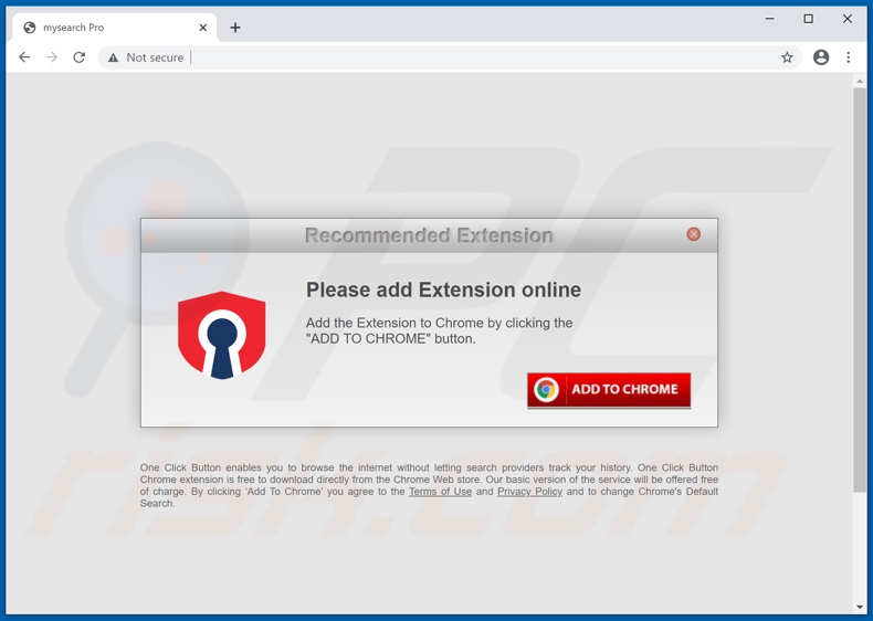 Website used to promote mysearch Pro browser hijacker 1