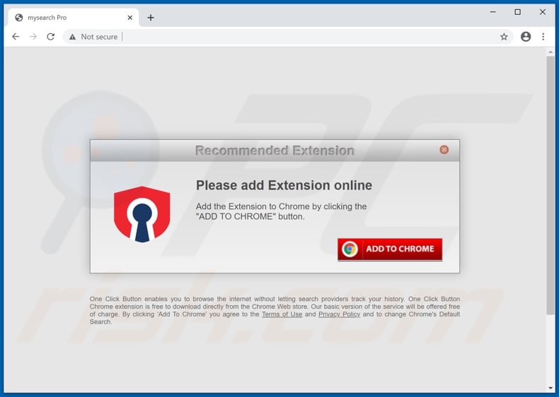 Website used to promote mysearch Pro browser hijacker 1