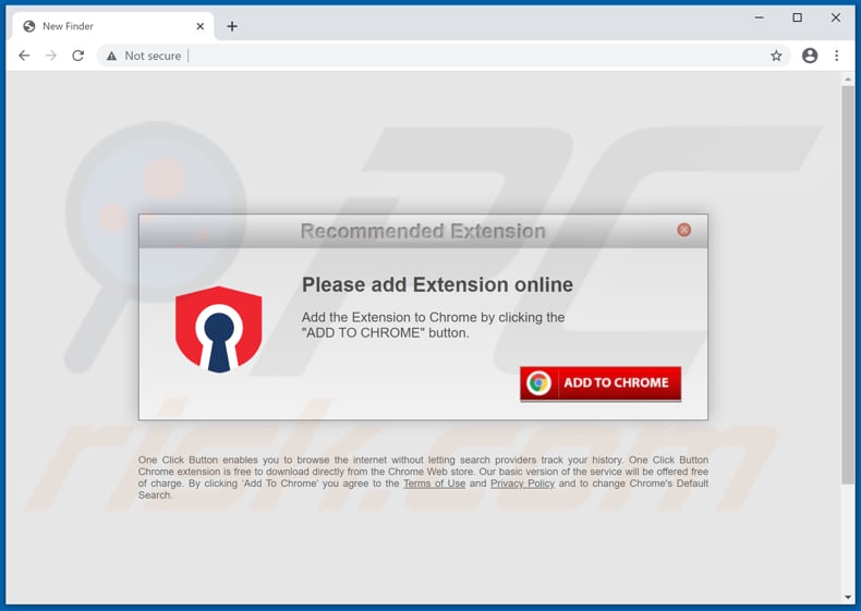Website used to promote New Finder browser hijacker