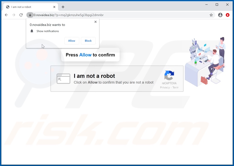 novaidea[.]biz pop-up redirects