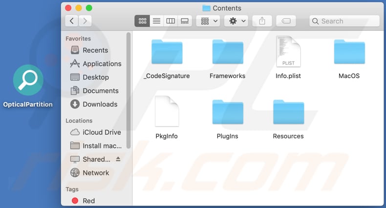 opticalpartition adware contents folder