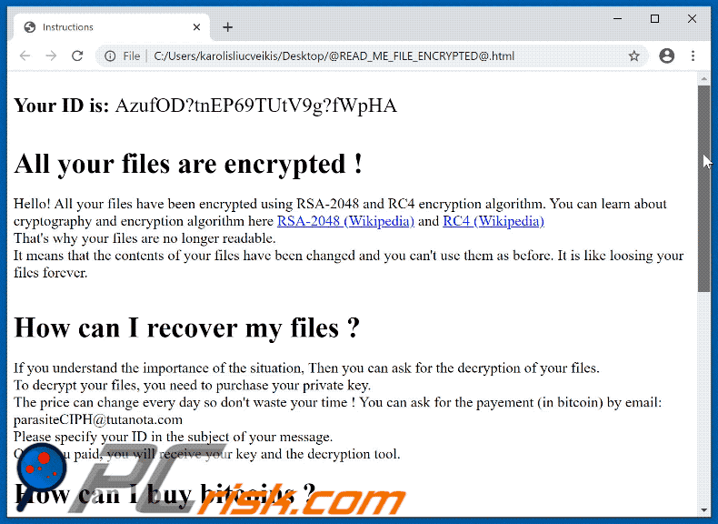 parasite ransomware ransom note @READ_ME_FILE_ENCRYPTED@.html gif