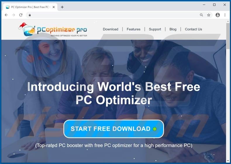 Website used to promote PC Optimizer Pro PUA