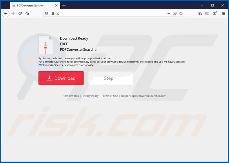 Website used to promote PDFConverterSearcher browser hijacker