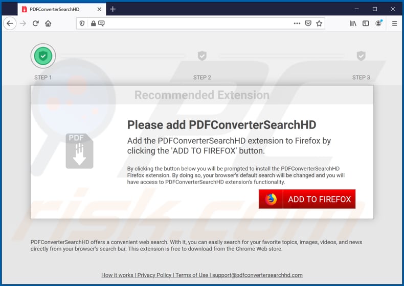 Website used to promote PDFConverterSearchHD browser hijacker