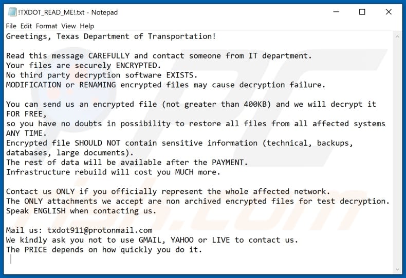 RansomExx decrypt instructions