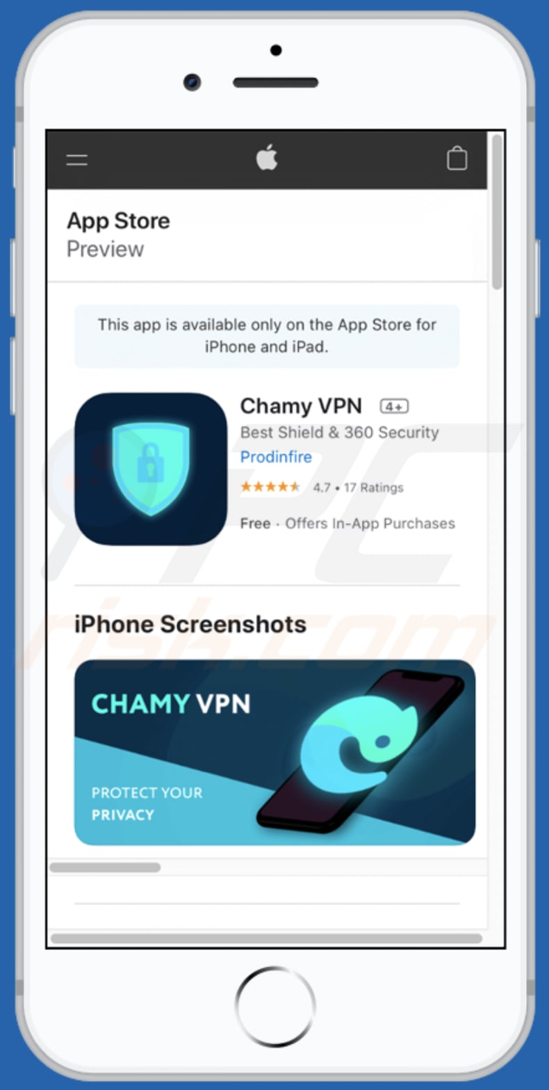 reander.net pop-up scam app promoted via second variant