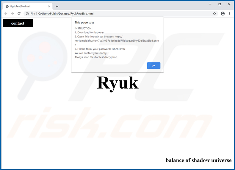 RYK ransomware html file (2021-01-11)