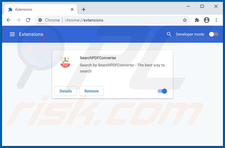 Removing searchpdfconverter.com related Google Chrome extensions