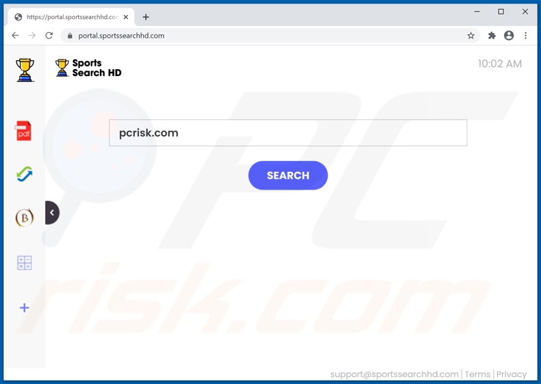 sportssearchhd.com browser hijacker