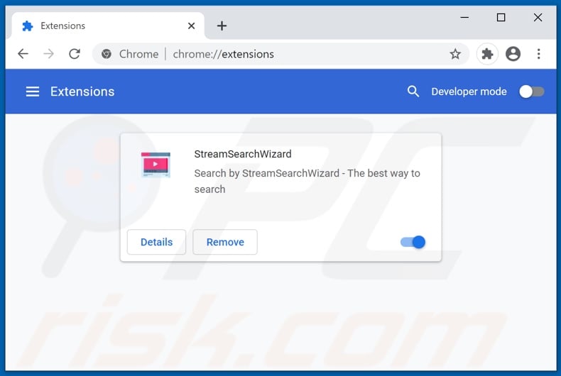 Removing streamsearchwizard.com related Google Chrome extensions
