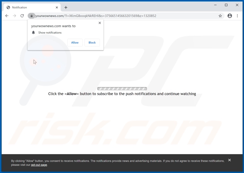 yourwownews[.]com pop-up redirects