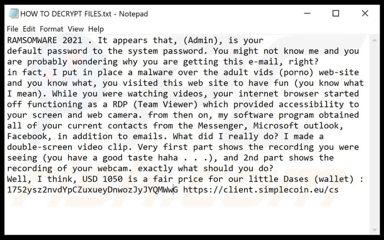 Zasifrovano.zaplat.za klic 2021 ransomware text file (HOW TO DECRYPT FILES.txt)