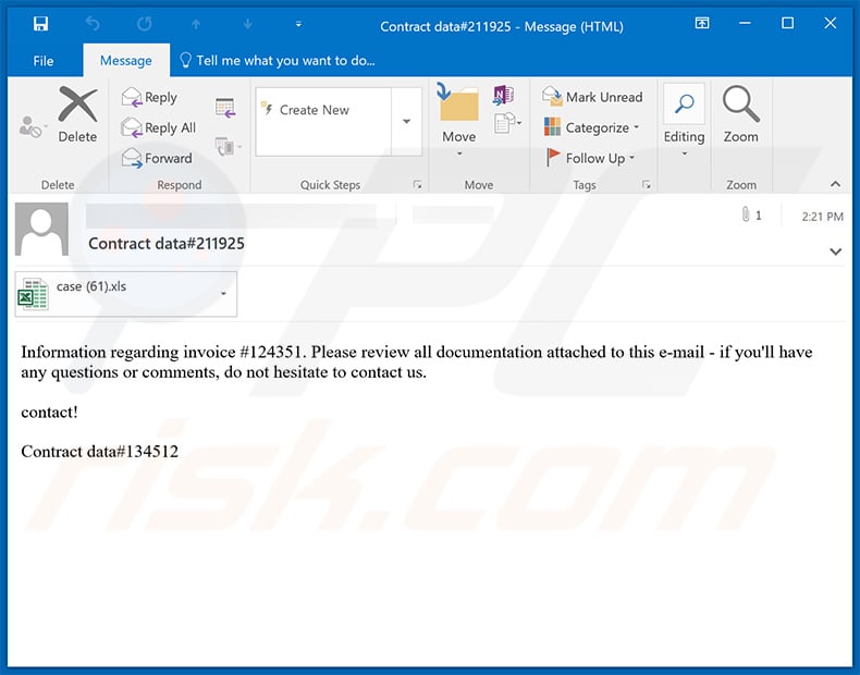 Spam email spreading ZLoader malware (2021-01-25)