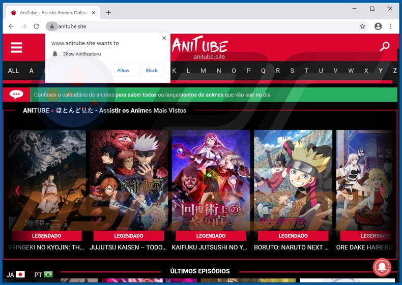 Calendario - Animes Online 