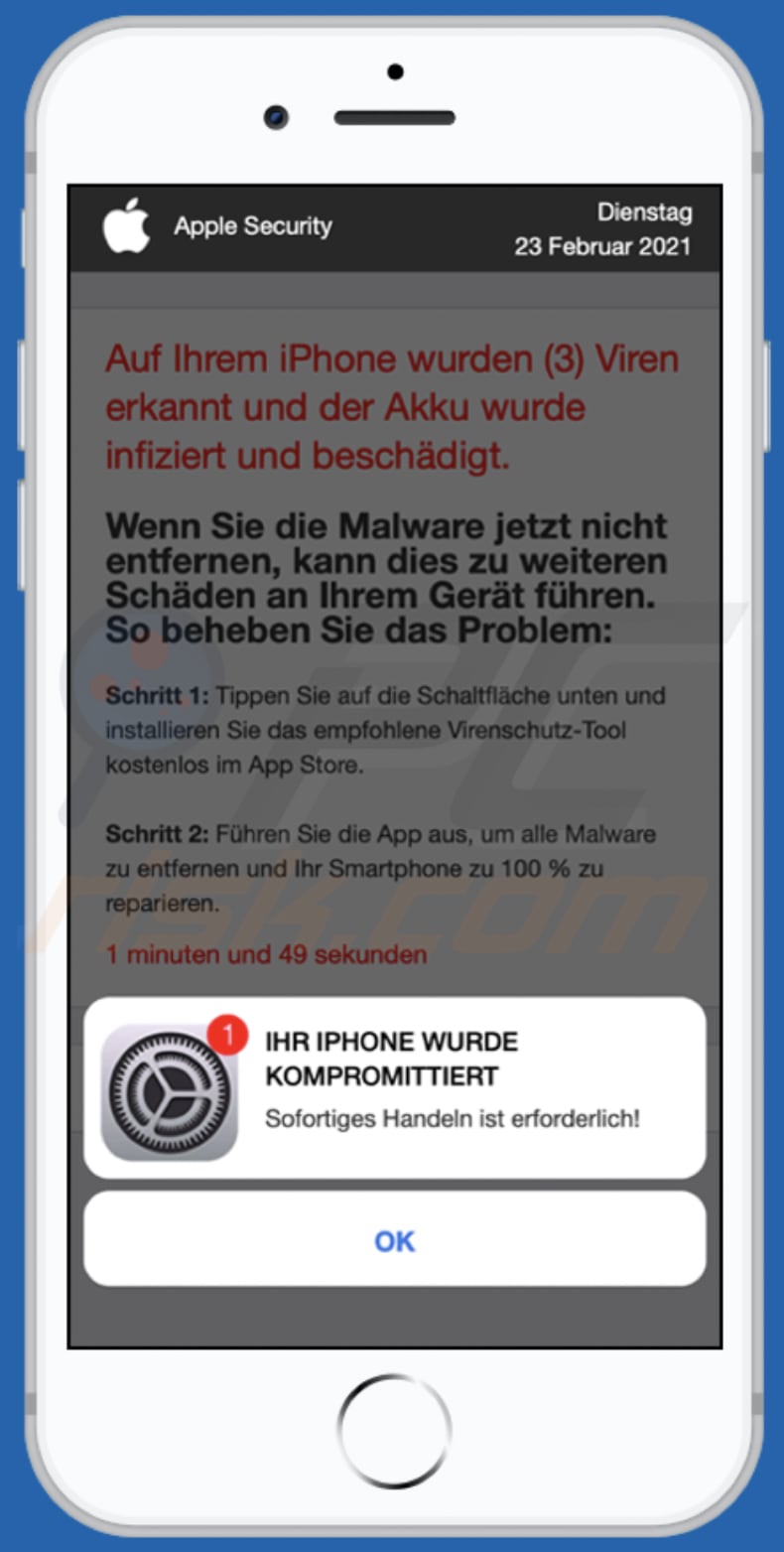 app-department.report pop-up scam german variant pop-up