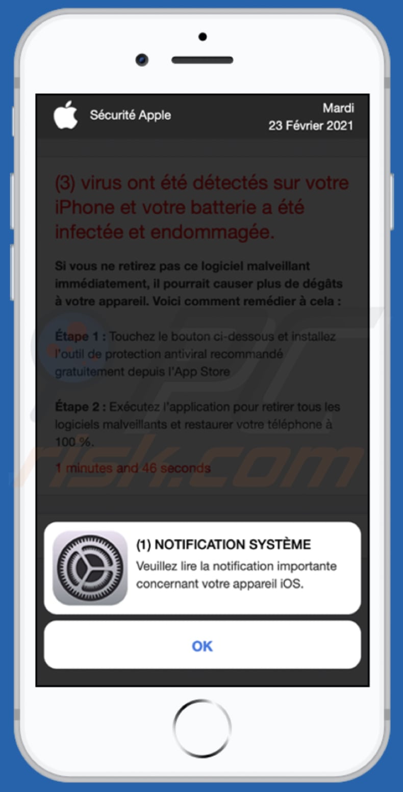 app-department.report pop-up scam french variant pop-up