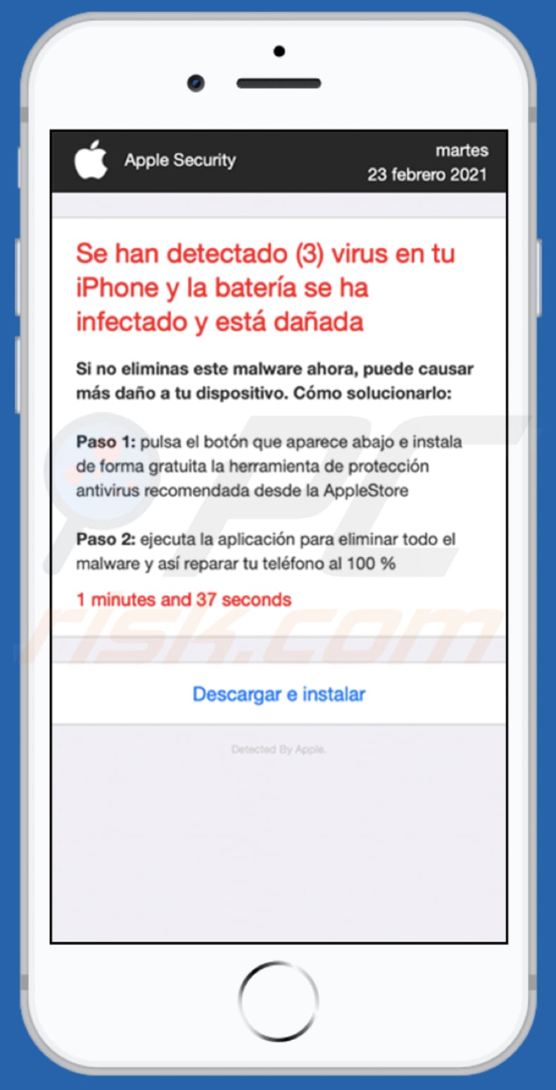 app-department.report pop-up scam spanish variant background