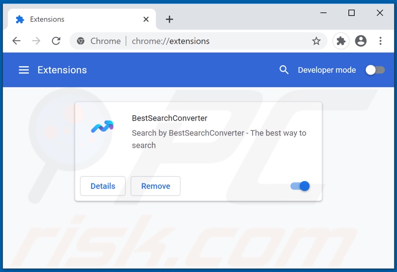 Removing bestsearchconverter.com related Google Chrome extensions