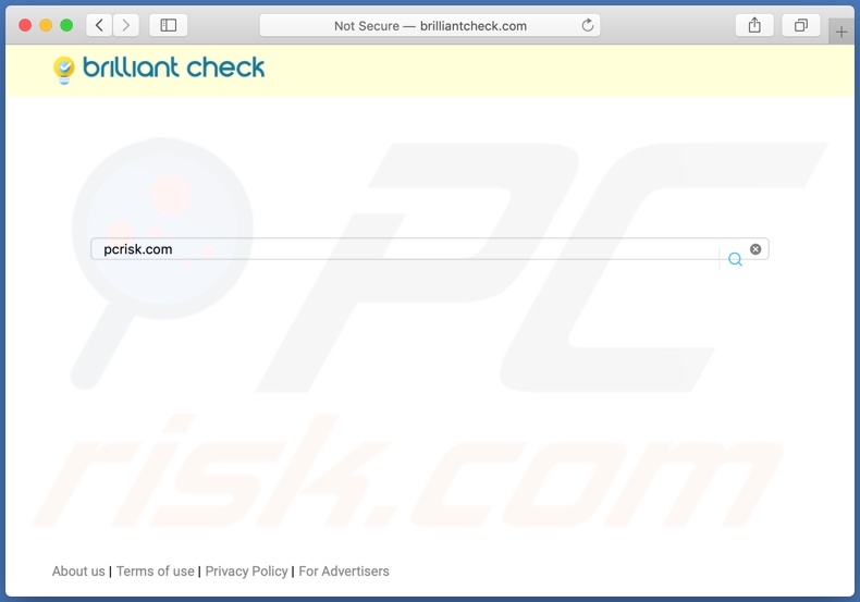 Brilliant Check browser hijacker on a Mac computer
