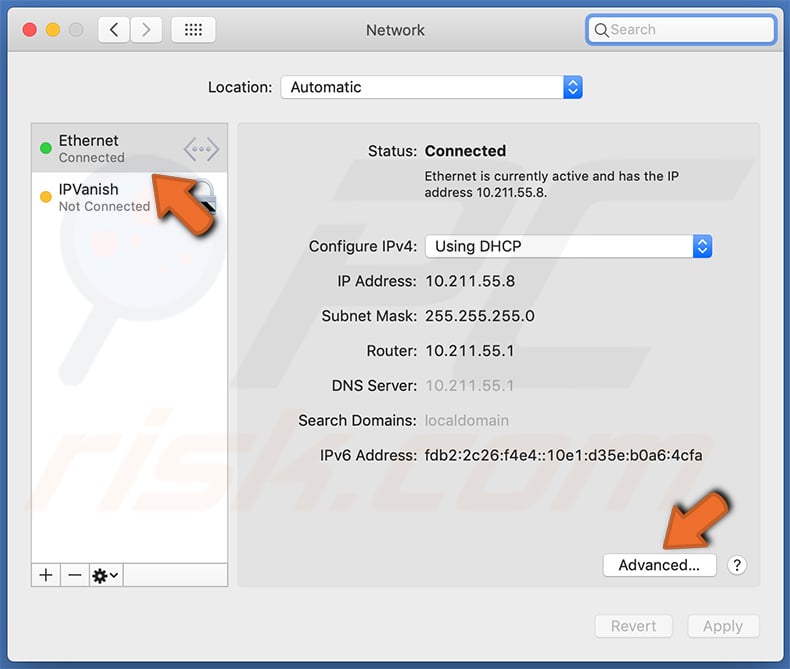 Changing proxy settings - select the connected network and click Advanced...