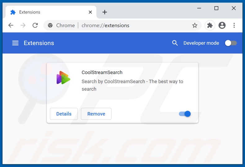 Removing coolstreamsearch.com related Google Chrome extensions
