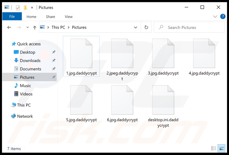 Files encrypted by Daddycrypt ransomware (.daddycrypt extension)