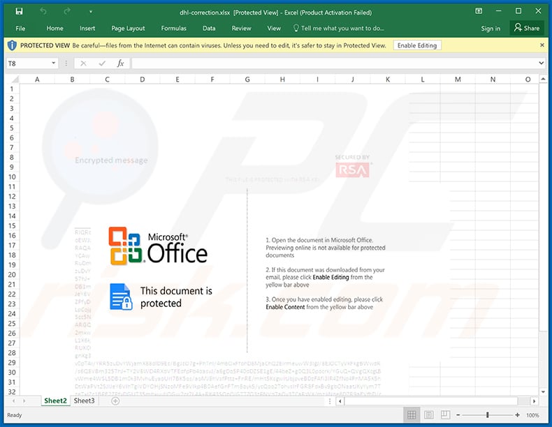 Malicious MS Excel document distributed via DHL Express spam emails (2021-02-11)