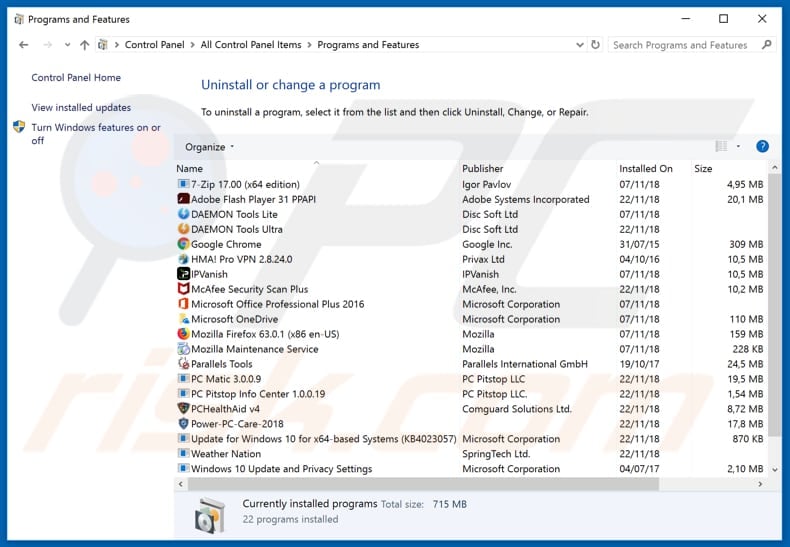 digitalincognitosearch.com browser hijacker uninstall via Control Panel