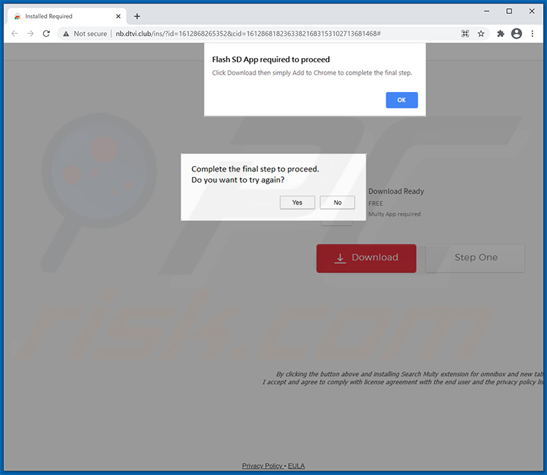 Website promoting Dong Page browser hijacker (2021-02-09)