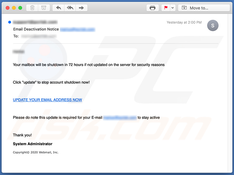 Email deactivation spam (2021-02-08)