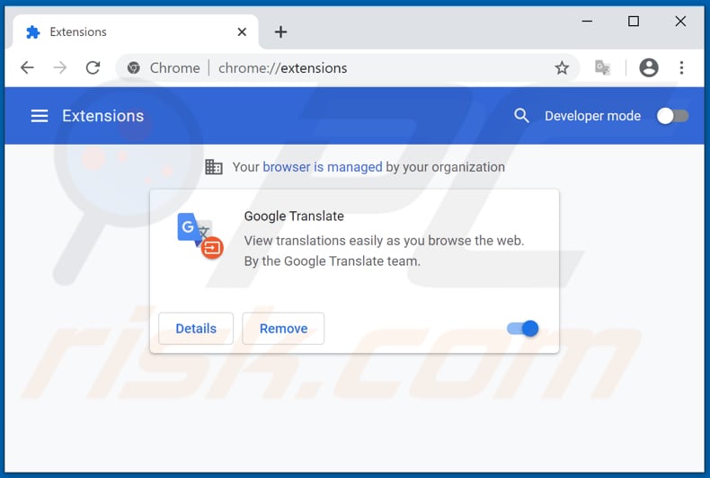 Removing Fake Google Translate from Google Chrome step 2