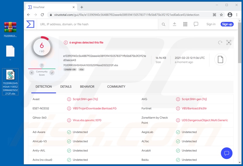 Galp Energia spam campaign spread malicious file detections (702ERRG5H5H5AA1100S2S99666D5D2212F.vbs)