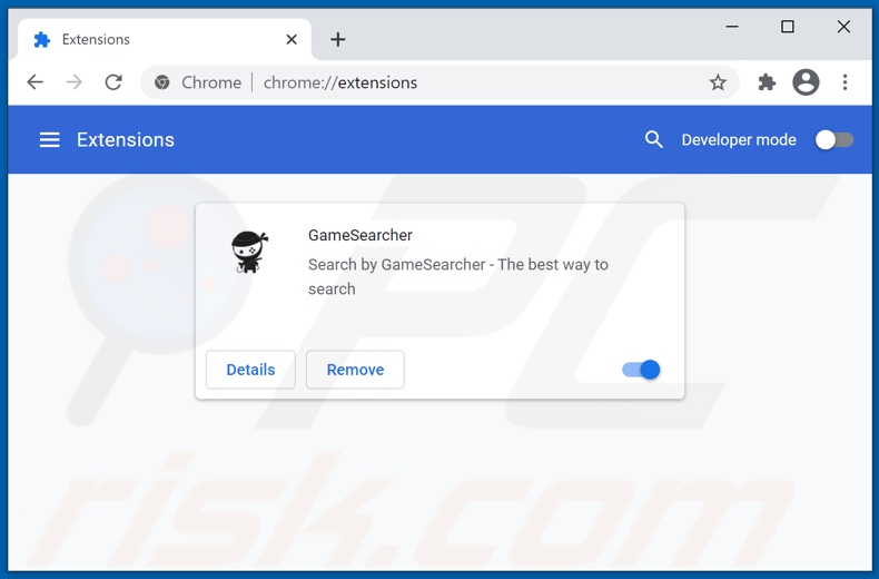 Removing game-searcher.com related Google Chrome extensions