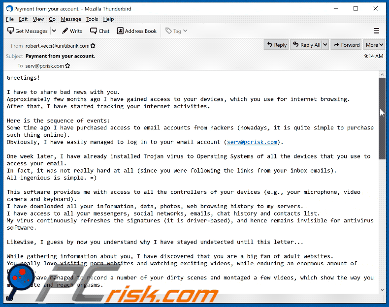 Let's share scam emails we've received - Off-Topic