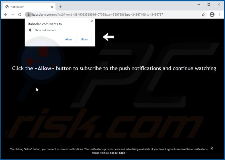 itabsolan[.]com pop-up redirects