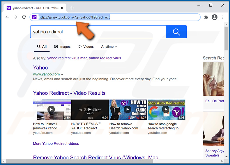 janextupd.com redirects to yahoo
