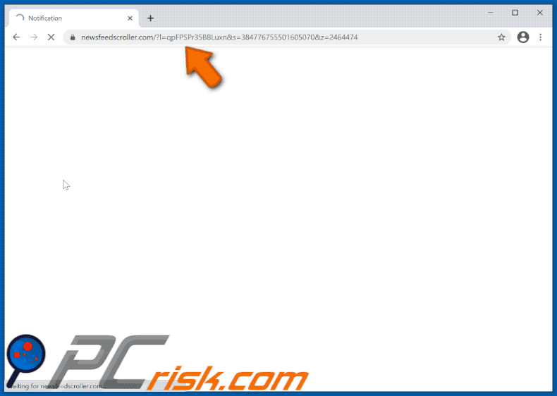 newsfeedscroller[.]com website appearance (GIF)