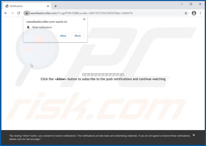 newsfeedscroller[.]com pop-up redirects