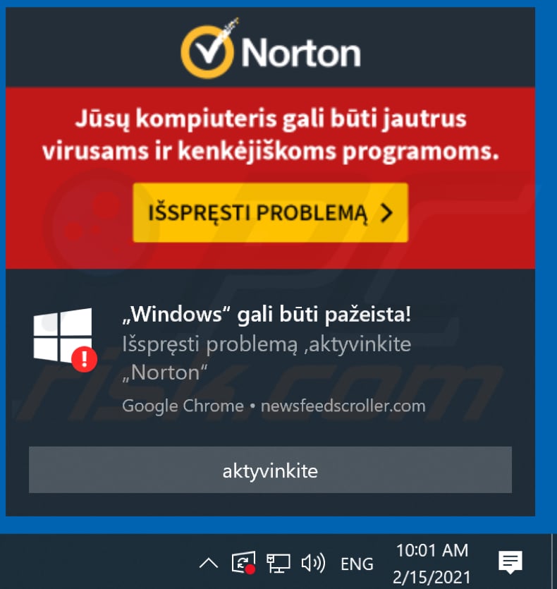 newsfeedscroller.com ads notification