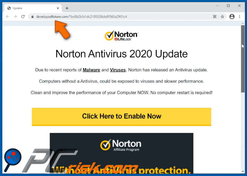 norton subscription has expired email scam fake website appearance
