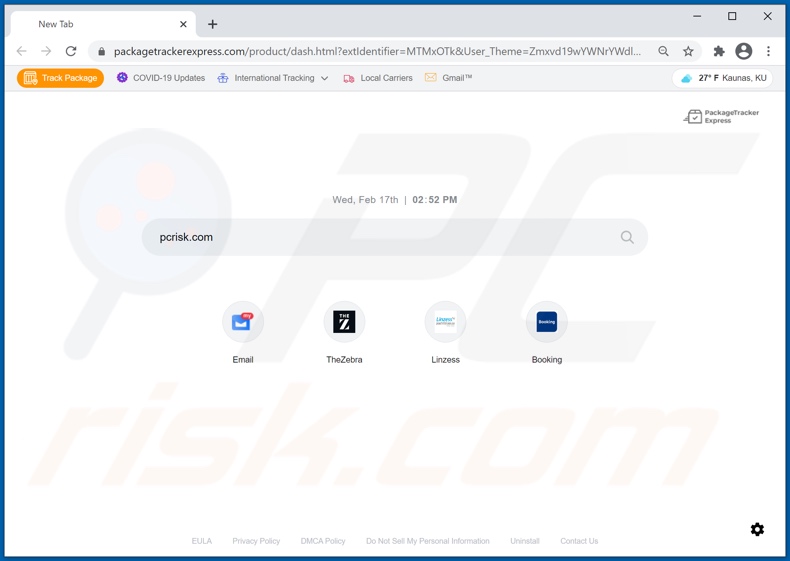 packagetrackerexpress.com browser hijacker