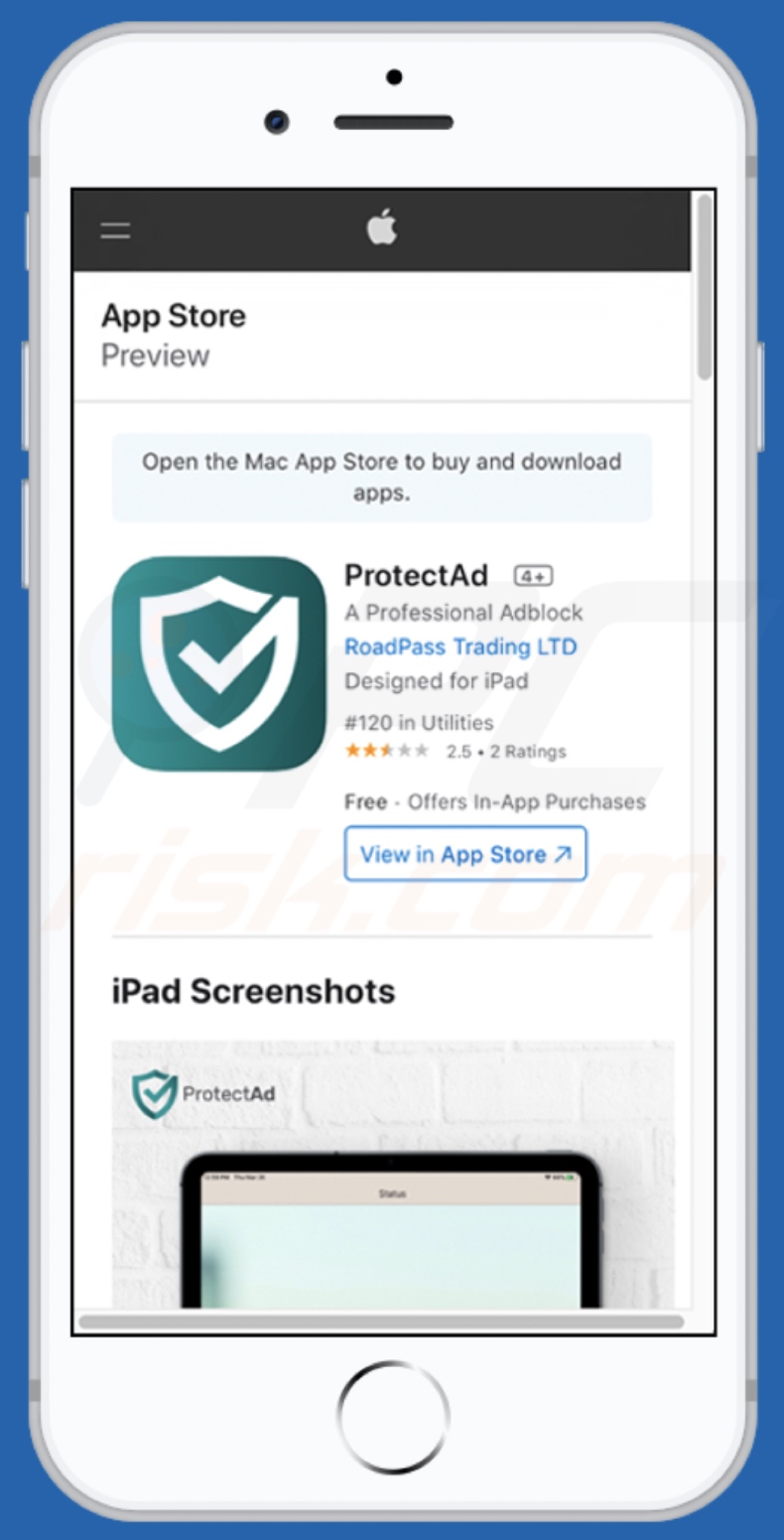 App promoted by protectad[.]online