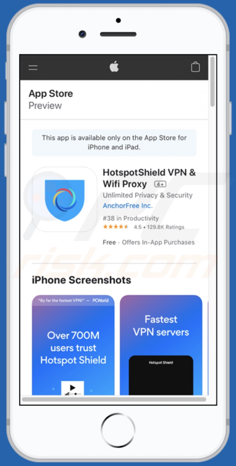 protected-connect[.]com scam website promoted app