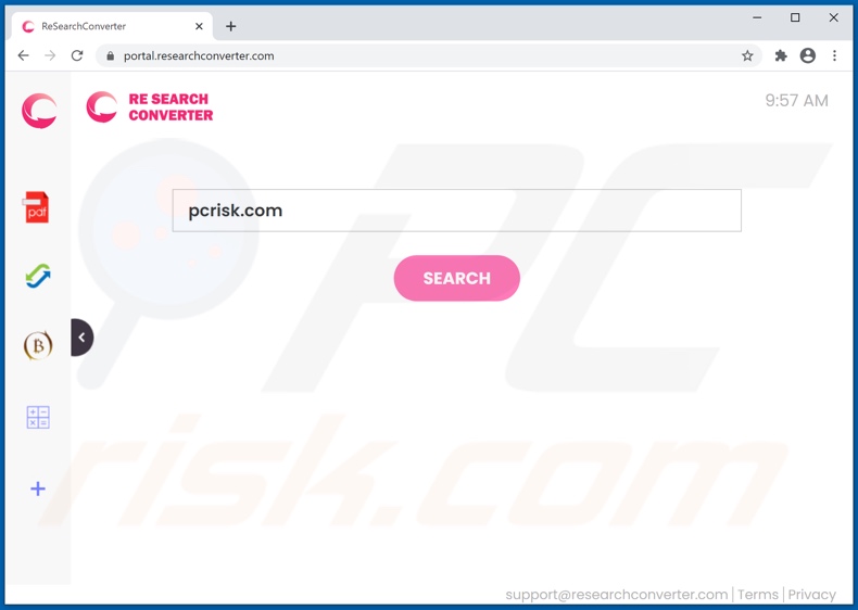 researchconverter.com browser hijacker
